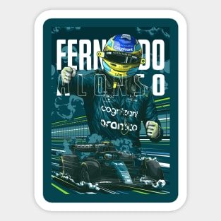 Formula 1 Fernando Alonso Aston Martin Poster Sticker